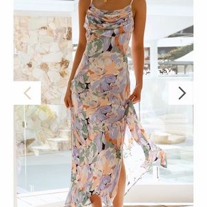 SHOWPO midi slip dress purple floral SIZE 4